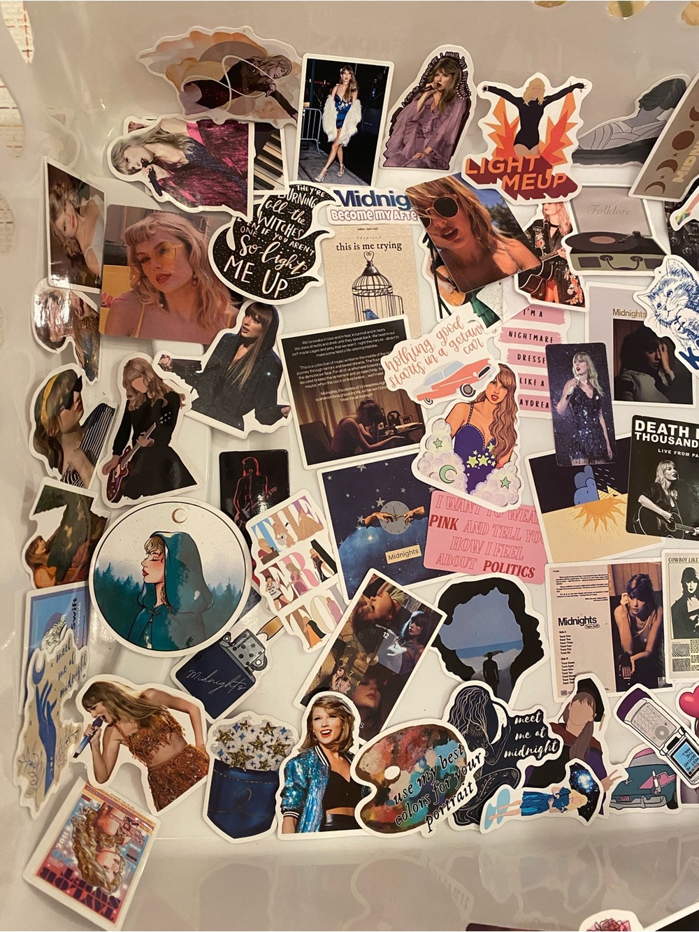 Taylor Swift 135 Retro Variety stickers & 3 Straw Toppers New